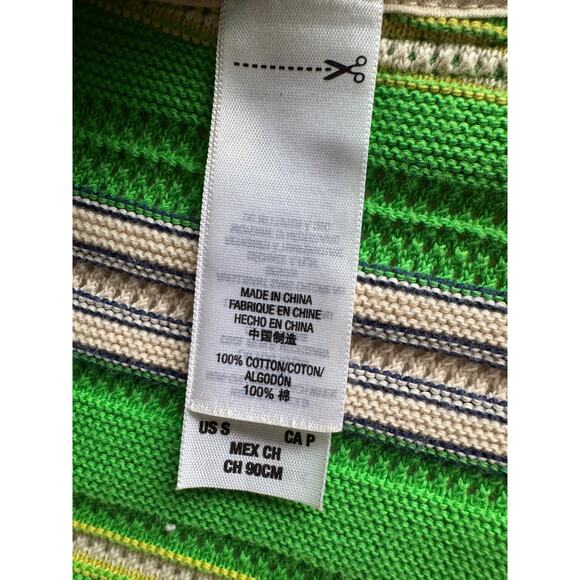 Juicy Couture Y2K Knit Striped Green + White Shirt Jacket Gold Buttons EUC - Picture 5 of 9